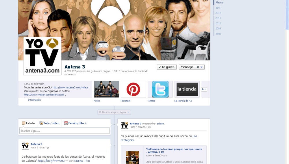 Antena 3 en Facebook