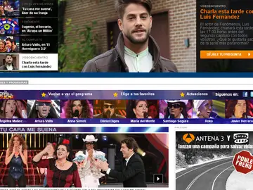 Portada de antena3.com Portada de antena3.com