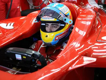 Fernando Alonso a bordo del Ferrari Fernando Alonso a bordo del Ferrari