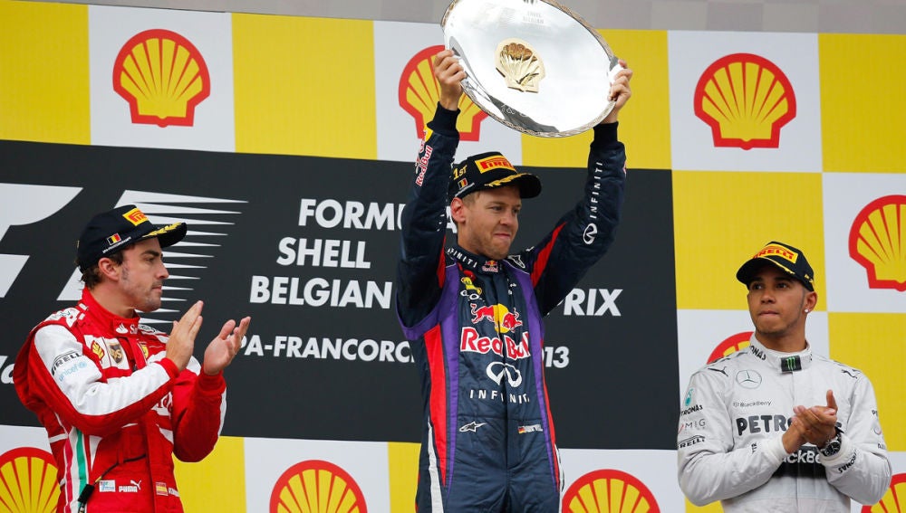 Los tres del podio del GP de Bélgica