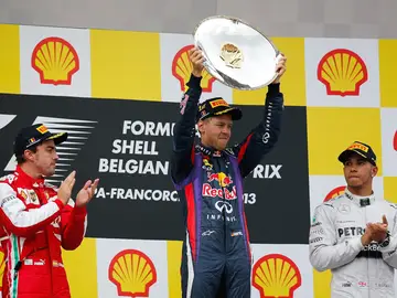 Los tres del podio del GP de Bélgica Los tres del podio del GP de Bélgica