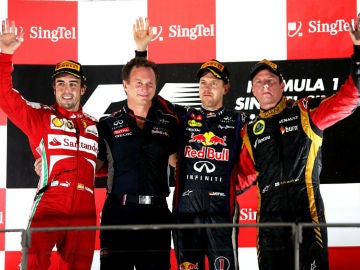 El podio del GP de Singapur 2013