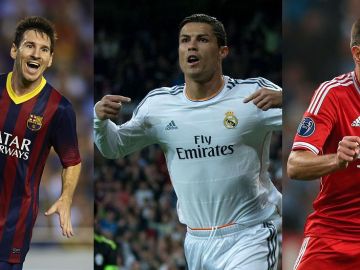 Messi, Cristiano y Ribery, finalistas del FIFA Balón de Oro