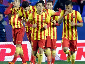 Tello celebra un de su goles ante el Levante Tello celebra un de su goles ante el Levante
