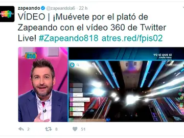 Buen estrenó ayer de “Twitter live 360º” en Zapeando Buen estrenó ayer de “Twitter live 360º” en Zapeando