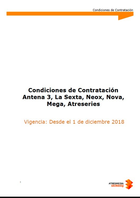 Condiciones de contratación y Normativa de recepción...