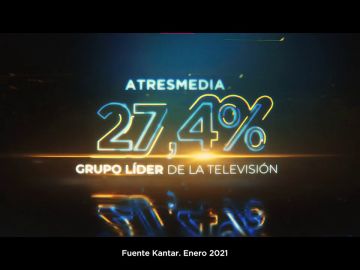 ATRESMEDIA TV arrasa en enero: grupo líder absoluto (27,4%) y líder del prime time, con un canal menos que su rival