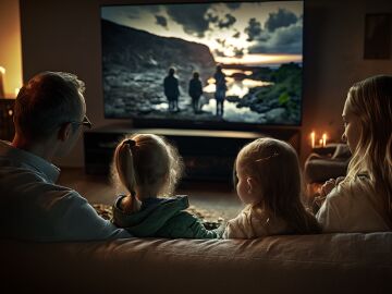 Familia viendo la Televisión