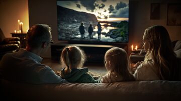 Familia viendo la Televisión