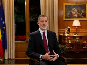 El rey Felipe VI en su tradicional discurso de Nochebuena en 2022 El rey Felipe VI en su tradicional discurso de Nochebuena en 2022