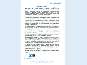 Manifiesto El valor de la Radio para la Música