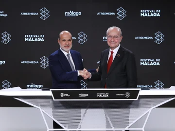 Javier Bardají y Francisco de la Torr - Acuerdo Festival de Málaga con Atresmedia Javier Bardají y Francisco de la Torr - Acuerdo Festival de Málaga con Atresmedia