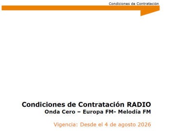 CONDICIONES DE CONTRATACIÓN RADIO CONDICIONES DE CONTRATACIÓN RADIO