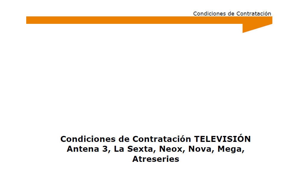 CONDICIONES DE CONTRATACI&Oacute;N TV