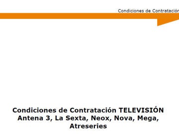 CONDICIONES DE CONTRATACIÓN TV CONDICIONES DE CONTRATACIÓN TV