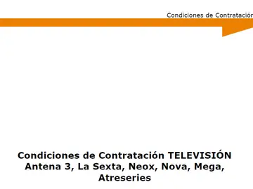 CONDICIONES DE CONTRATACIÓN TV CONDICIONES DE CONTRATACIÓN TV
