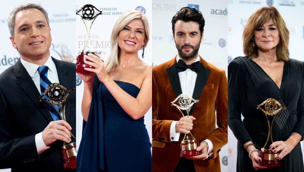 Vicente Vallés, Sandra Golpe, Javier Rey y Sonia Martínez, ganadores de los Premios Iris