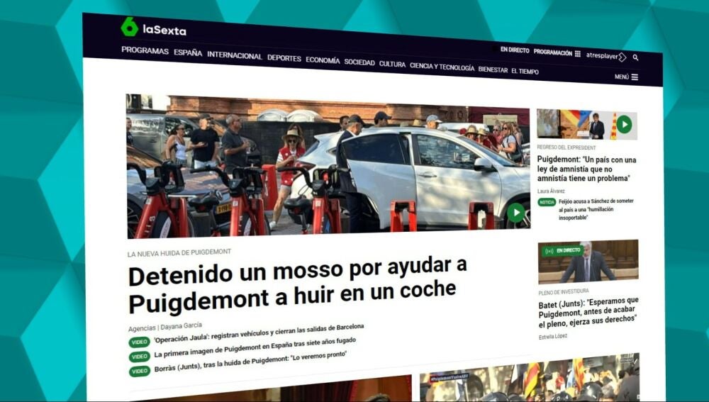 Portada de laSexta.com del 8 de agosto