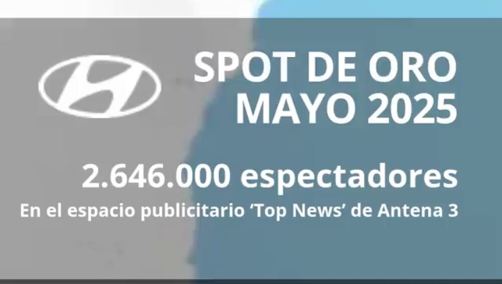 El anunciante ‘Hyundai’ se lleva el spot de oro de Atresmedia en mayo de la mano de Top News