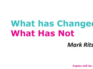 “What has changed in marketing, what has not” “What has changed in marketing, what has not”