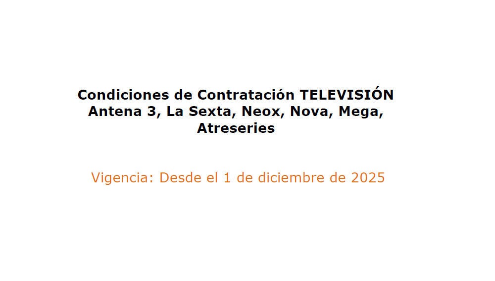 CONDICIONES DE CONTRATACI&Oacute;N TV