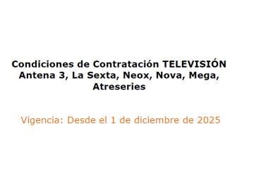 CONDICIONES DE CONTRATACIÓN TV CONDICIONES DE CONTRATACIÓN TV